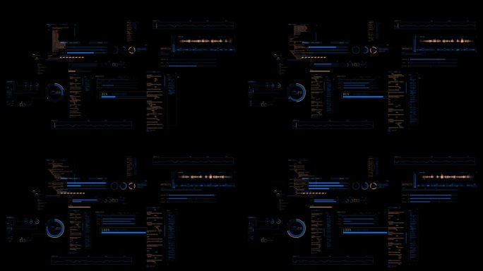 高科技未来技术接口基准HUD全息图元素与alpha通道