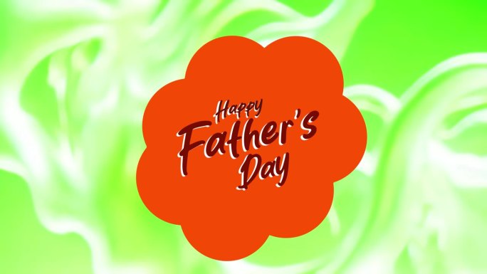 快乐的父亲节，聚会和庆祝彩色抽象橙色和绿色的背景