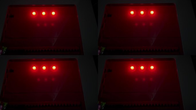 3排红色警示灯在电气面板库存视频