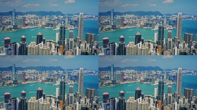 【正版素材】香港大景全景大气俯拍7285