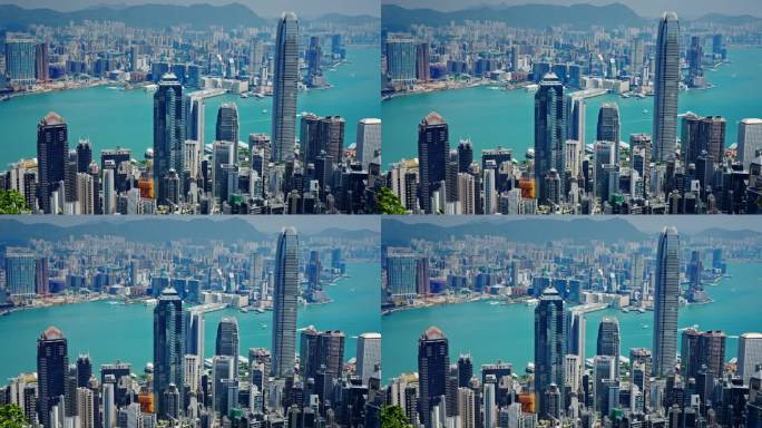 【正版素材】香港大景全景大气俯拍7159
