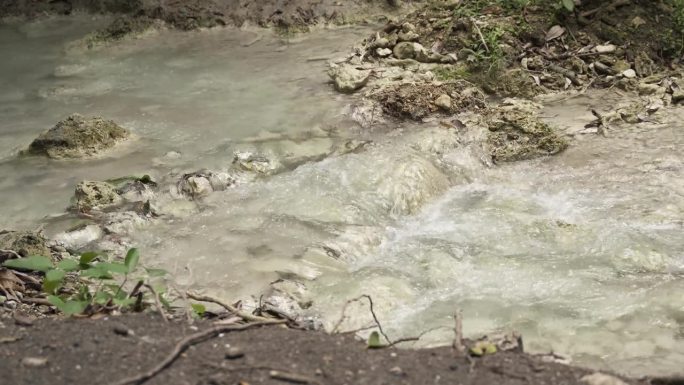 瀑布自然景树河森林海氧吧瀑布溪流水