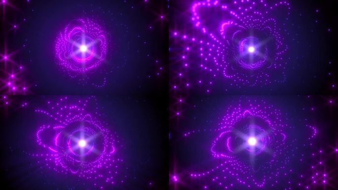 紫色的花形状隧道动画背景