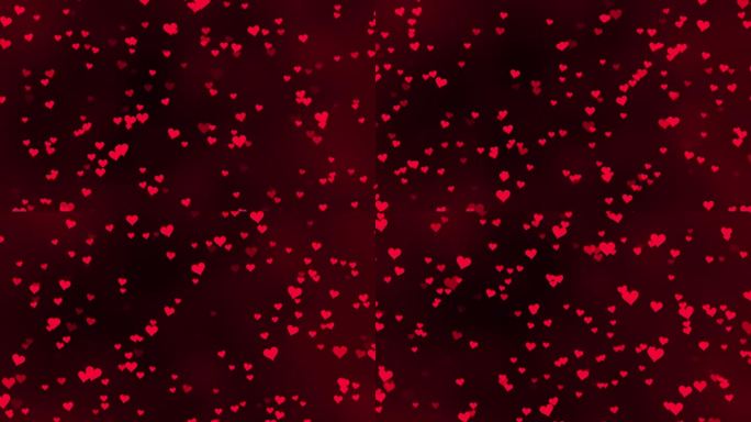 4k闪闪发光的心发光粒子情人节和爱情动画。