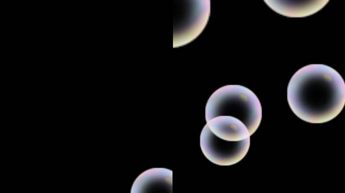 大上升白色气泡垂直肥皂泡(透明背景)MOV闪电动画材料与alpha通道