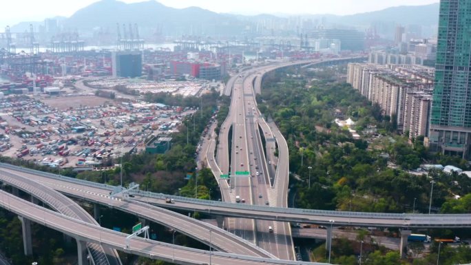 香港市区上空的无人机