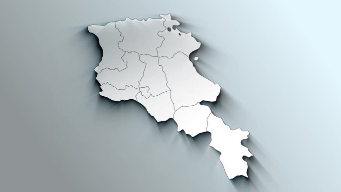 亚美尼亚带省的现代白色地图