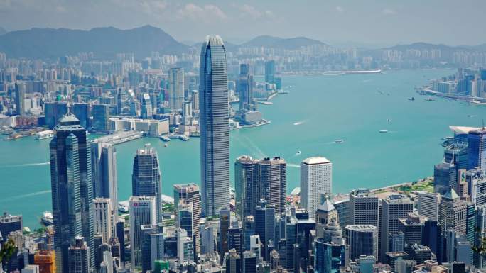 【正版素材】香港大景全景大气俯拍7145