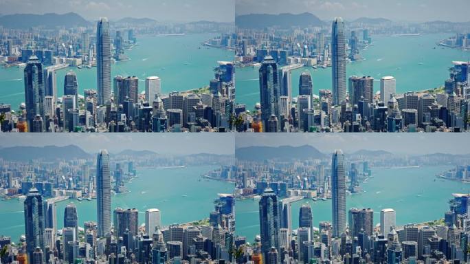 【正版素材】香港大景全景大气俯拍7145