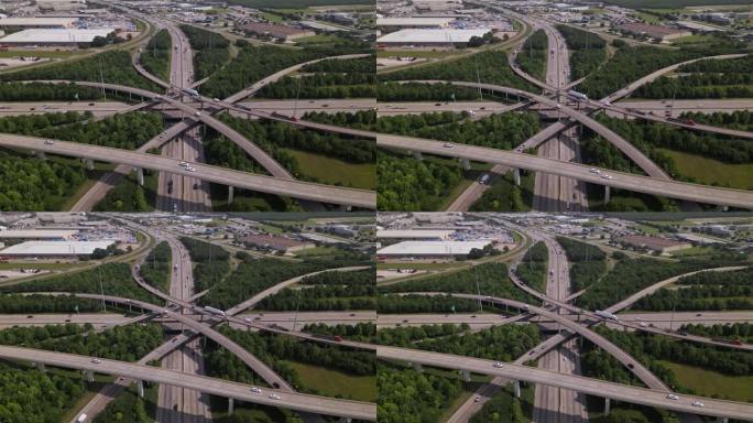 州际公路。桥梁和基础设施。道路上的交通