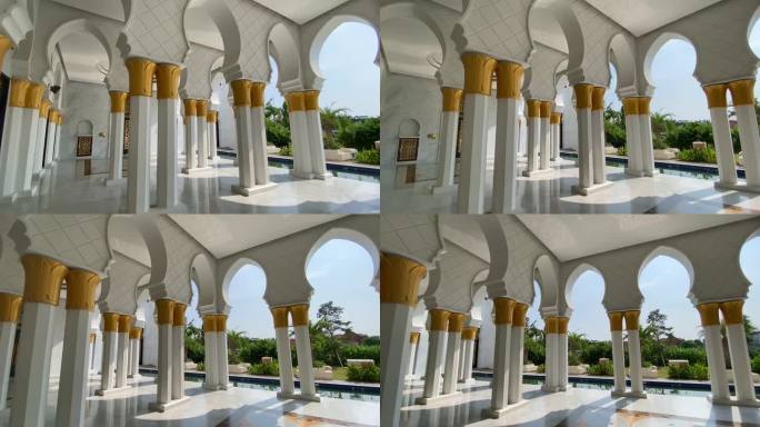 谢赫扎耶德清真寺的美丽建筑，是梭罗市穆斯林的一个非常宏伟的礼拜场所
