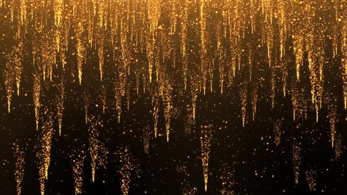 奢华金闪闪抽象背景喜庆季节庆典概念。金色发光线