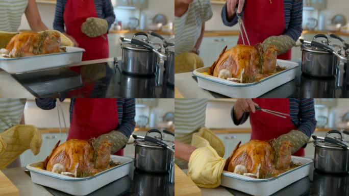 新鲜烹制的感恩节火鸡