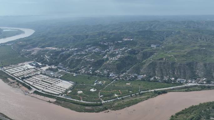 陕西佳县白云山航拍黄河