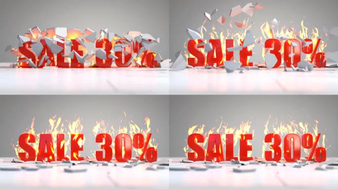 热卖30%的折扣，特别折扣，促销动画，销售报价，折扣销售视频