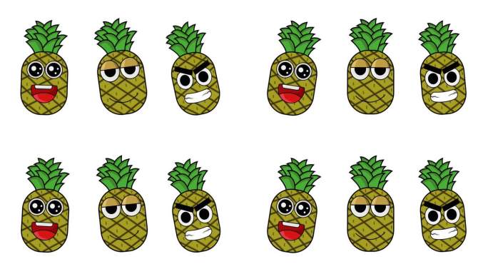 可爱的菠萝表情动画