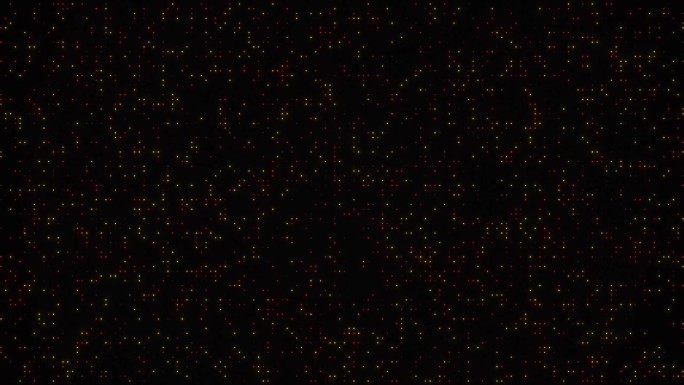 秋天的褐橙辉光环绕着数字码空间。网络浮动点背景循环。网络慢流像素概念无缝背景。抽象数据网格创意设计界