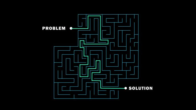 解决问题的商业理念，找到出路或存在。迷宫路径概念