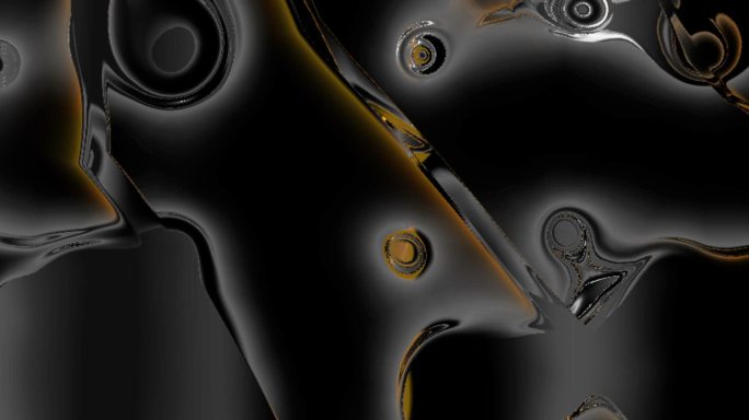 宽屏流体橙色黑白液态融合金属背景投影27