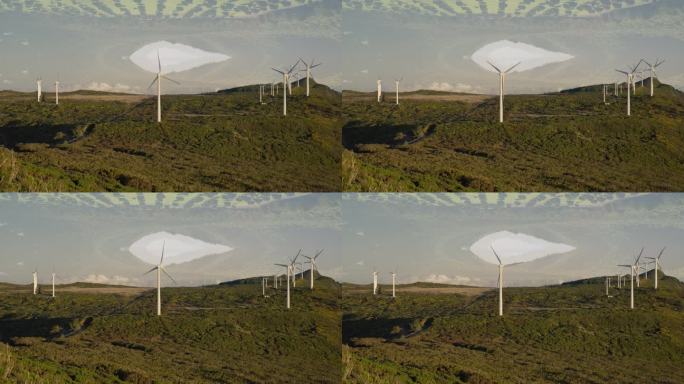 田地里的风力涡轮机