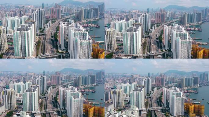 香港市区上空的无人机