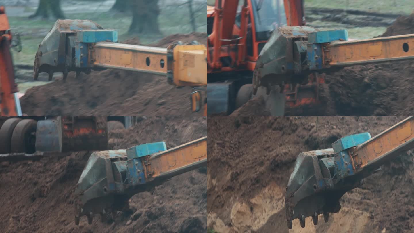 汽车挖掘机用回转斗和伸缩臂挖孔代替管道、工业