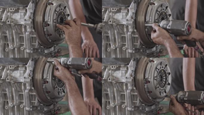 汽车发动机离合器片在修理厂更换