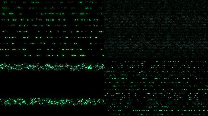 4K故障噪声静态电视视觉特效条纹背景。电视屏幕噪音效应。糟糕的信号。