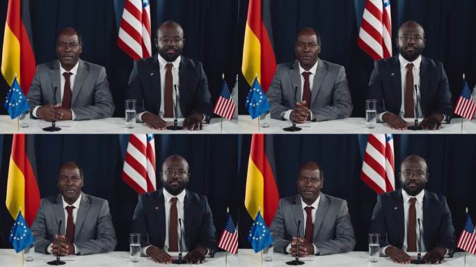 两名黑人男性政府官员在国际峰会上发言