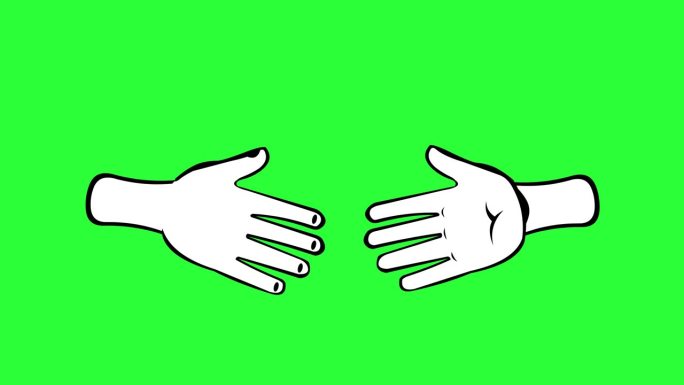 视频绘图动画握手绿幕抠像透明通道动态动画