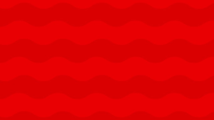 动画红色波浪背景。毛圈的视频。装饰波逐渐移动。平的模式。矢量插图。