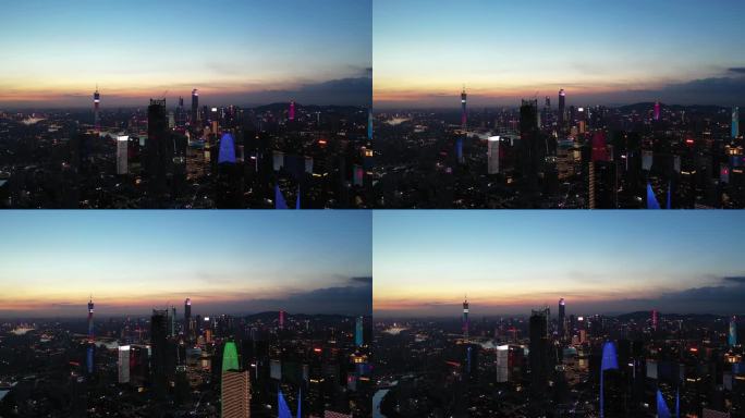 日落后的广州城市天际线
