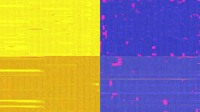 霓虹亮闪烁屏幕与故障噪声坏或损坏静态信号
