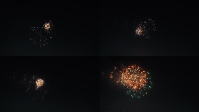 夜空中的烟花适合在7月4日或新年庆祝活动。慢镜头