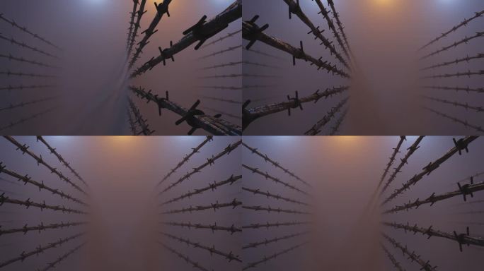3d动画的铁丝网围栏