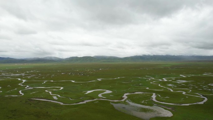 甘肃阿旺仓湿地航拍放大图