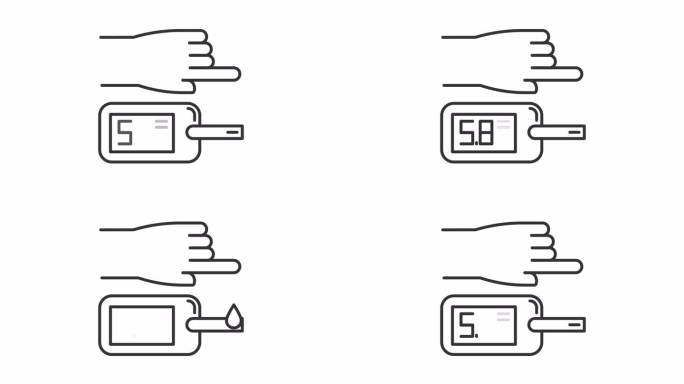 动画葡萄糖检测线图标