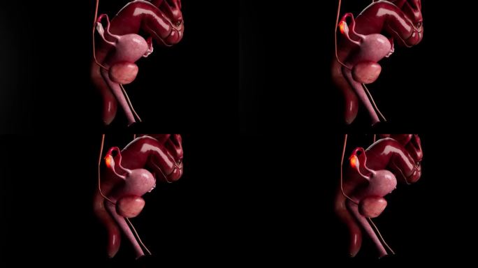 女性生殖系统解剖医学概念3d动画