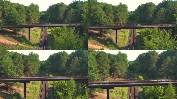《切尔诺贝利》电视连续剧中，考纳斯铁路上一座废弃的人行天桥的4K航拍画面