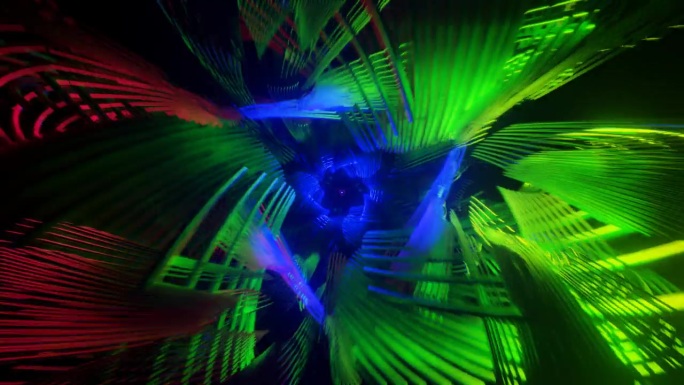 辐射VJ循环展示脉动霓虹灯迪斯科背景。