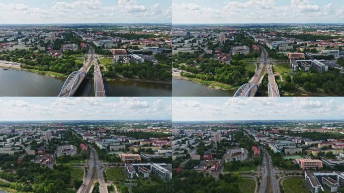 德国马格德堡市中心鸟瞰图