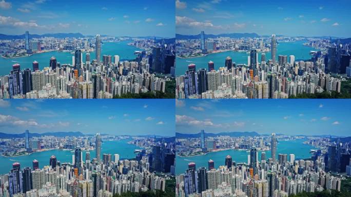 【正版素材】香港大景全景大气俯拍7243