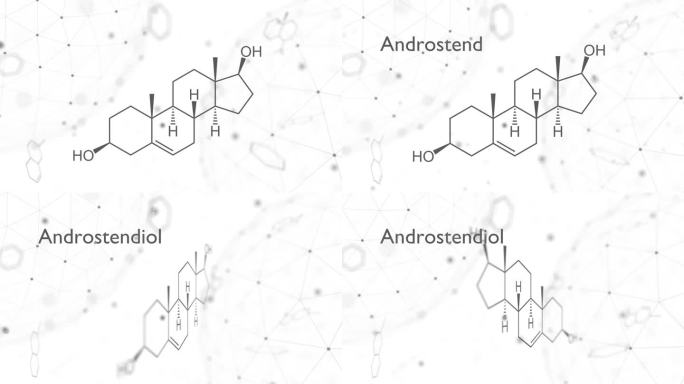 雄烯二醇结构化学式。雄激素类固醇激素