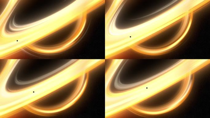未来黑洞模拟外太空神秘感金色光环宇宙探索