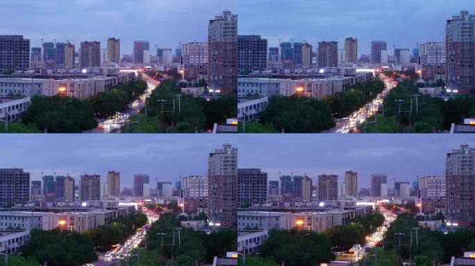城市夜间交通延时摄影