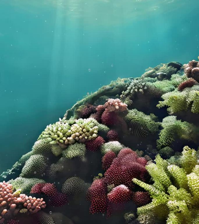 热带珊瑚礁的水下近景