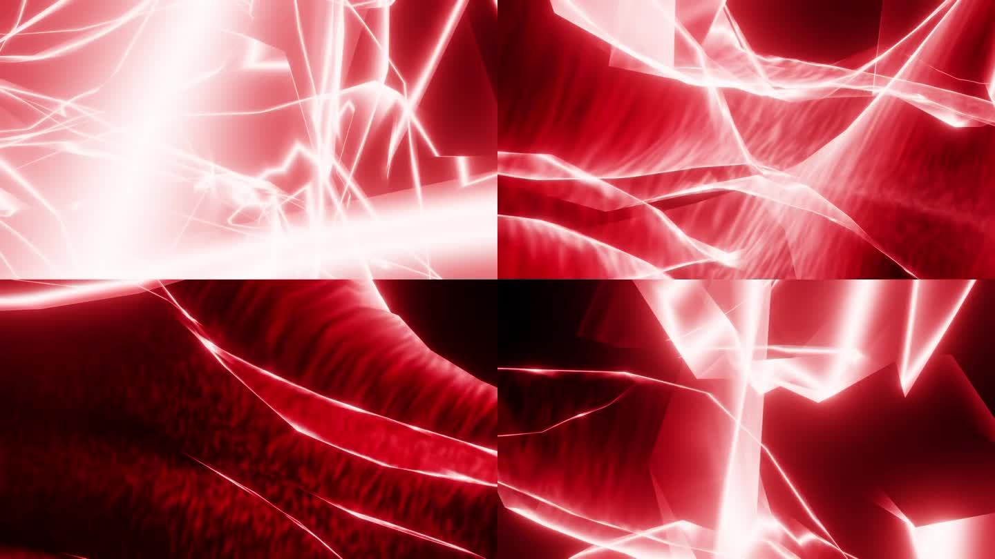 神奇的转变，红色辉光效果和光泄漏耀斑闪烁快速3d渲染。迪斯科舞曲Dj和Vj循环
