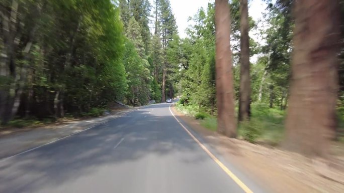 约塞米蒂山谷后景4南行04哨兵桥到库里村驾驶盘美国加州世界遗产