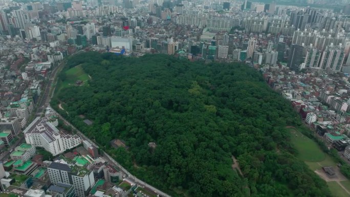 无人机拍摄的韩国首尔蚕室地标