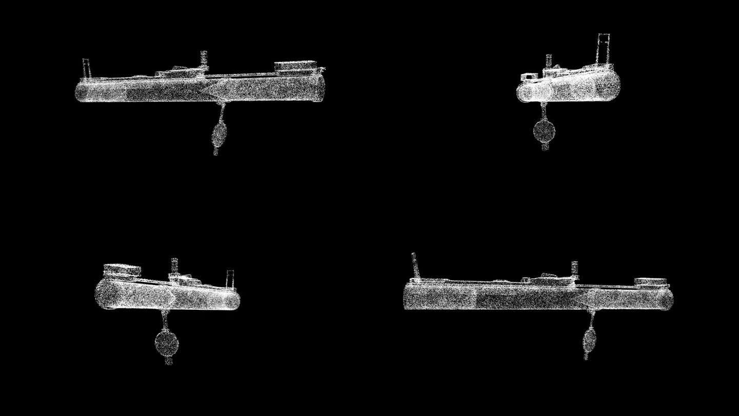 3D火箭筒榴弹发射器在黑色背景上旋转。战争武器概念。军事武器的储存和销售。用于标题，文本，演示。物体